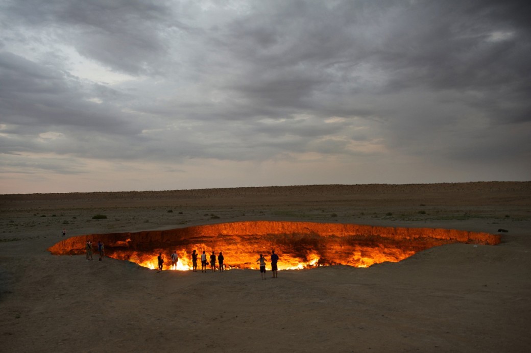 Turkmenistan Darwaza Flaming Gaz Crater