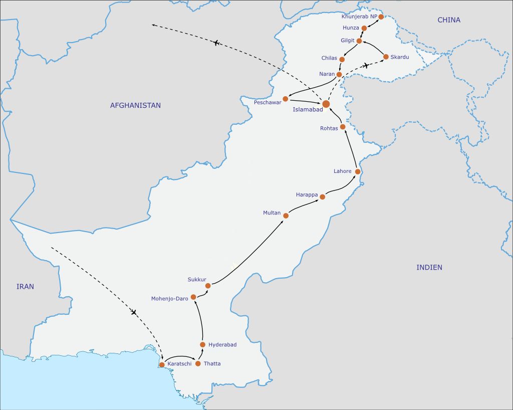 Pakistan Karte 17T Neu V2